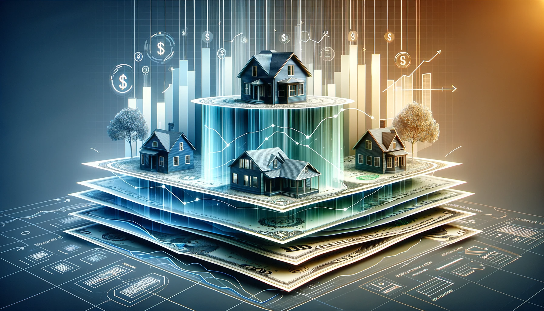 DALL·E 2024-01-18 01.33.16 - Create a graphic for the concept of 'Investment Real Estate Layers of Income Revealed', without using text. The image should be a professional and vis